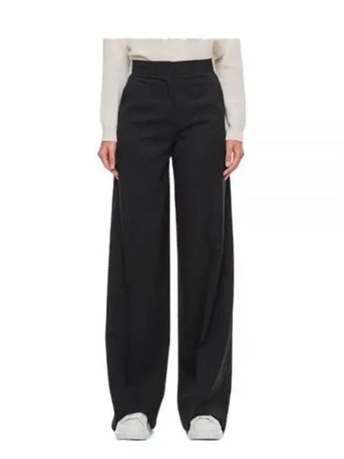 Mendoza Virgin Wool Straight Pants Black - MAX MARA - BALAAN 1