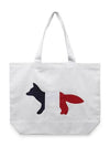 Tricolor Fox Tote Bag White - MAISON KITSUNE - BALAAN 6