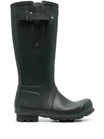 Tall Side Adjustable Wellington Long Rain Boots Dark Olive - HUNTER - BALAAN 1