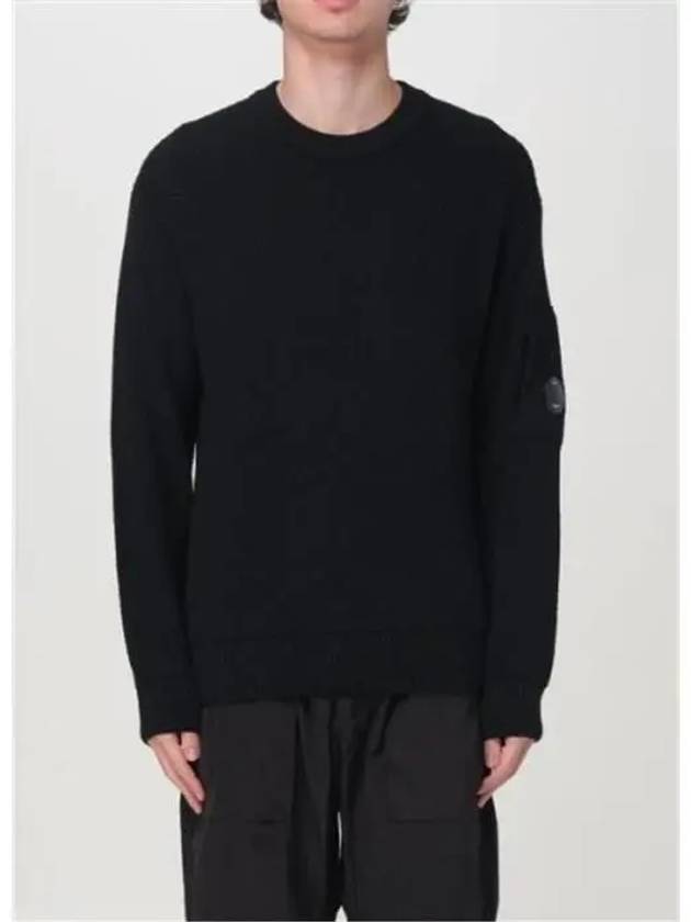 Re-Wool Lens Crewneck Knit Top Black - CP COMPANY - BALAAN 3