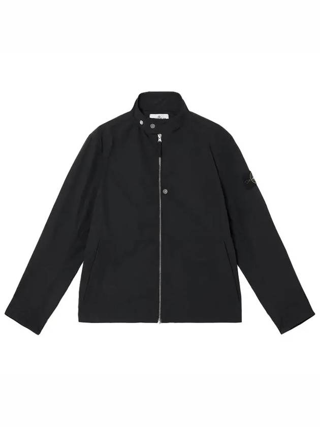 Micro Twill Zip-Up Jacket Black - STONE ISLAND - BALAAN 2