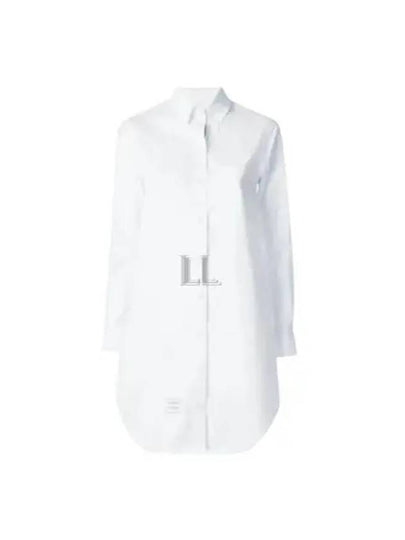 Women's Point Collar Poplin Short Dress White - THOM BROWNE - BALAAN 2