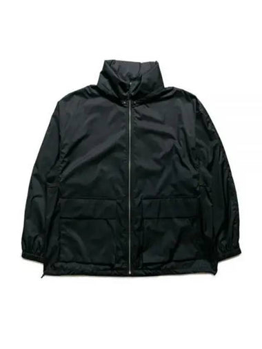 24 HARD TWIST POLYESTER SATIN LAMI AMINATE ZIP BLOUSON BLACK A24SB02SL laminate straw - AURALEE - BALAAN 1