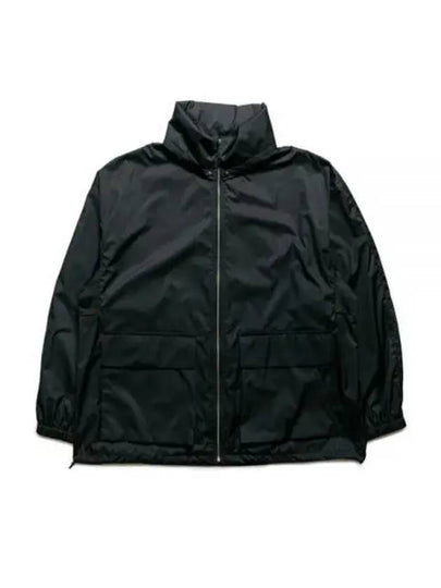 24 HARD TWIST POLYESTER SATIN LAMI AMINATE ZIP BLOUSON BLACK A24SB02SL laminate straw - AURALEE - BALAAN 1