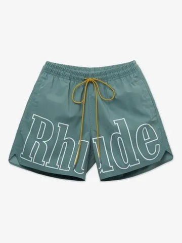 Logo Swim Shorts Pants Sage RHSS23PA92020102 - RHUDE - BALAAN 1