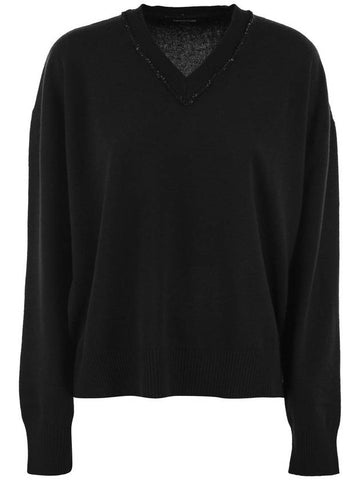 V-neck sweater with sequins - FABIANA FILIPPI - BALAAN 1