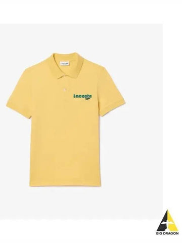 Men s SUMMER Pack Small Lettering Polo Yellow - LACOSTE - BALAAN 1