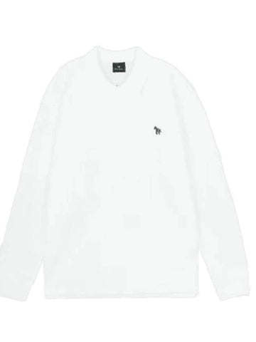 Zebra Patch Long Sleeve Polo Shirt White - PAUL SMITH - BALAAN 1