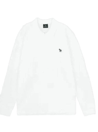 Zebra Patch Long Sleeve Polo Shirt White - PAUL SMITH - BALAAN 1