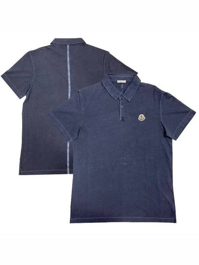 Logo Patch Polo Shirt Navy - MONCLER - BALAAN 2