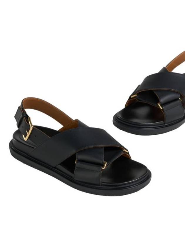 Fussbet Leather Sandals Black - MARNI - BALAAN 5