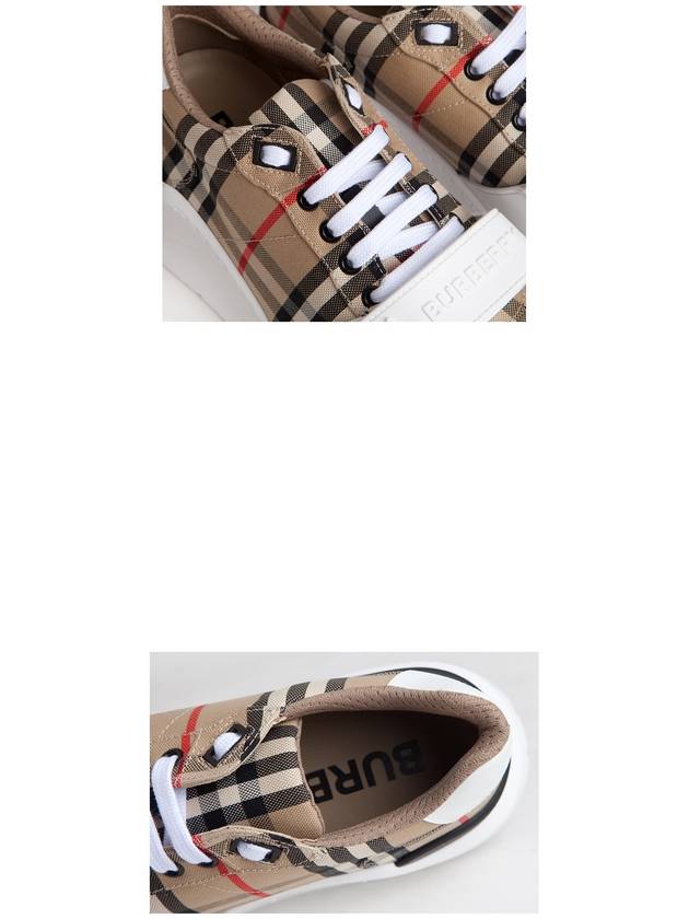 Vintage Check Suede Leather Sneakers Archive Beige - BURBERRY - BALAAN 8