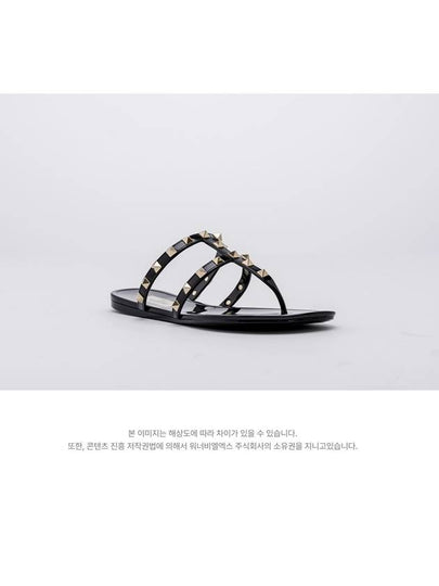 Women's Rockstud Flip Flops Black - VALENTINO - BALAAN 2