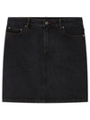 Women's Standard Denim A-Line Skirt Black - A.P.C. - BALAAN 2