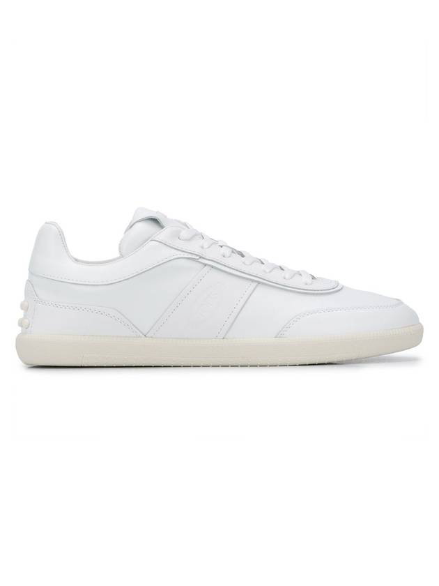 Men's Tab Leather Sneakers White - TOD'S - BALAAN 1