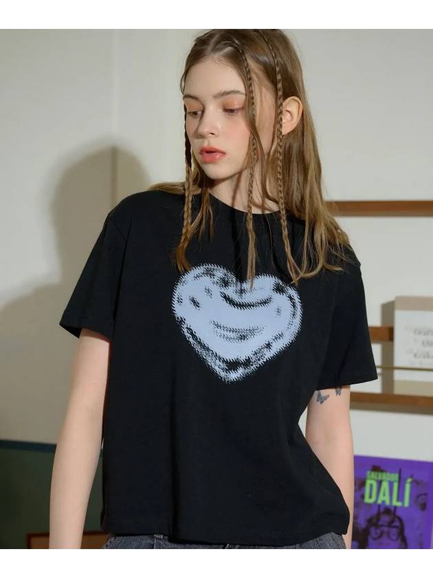 Rough Heart Crop Short Sleeve T-Shirt Black - CPGN STUDIO - BALAAN 4