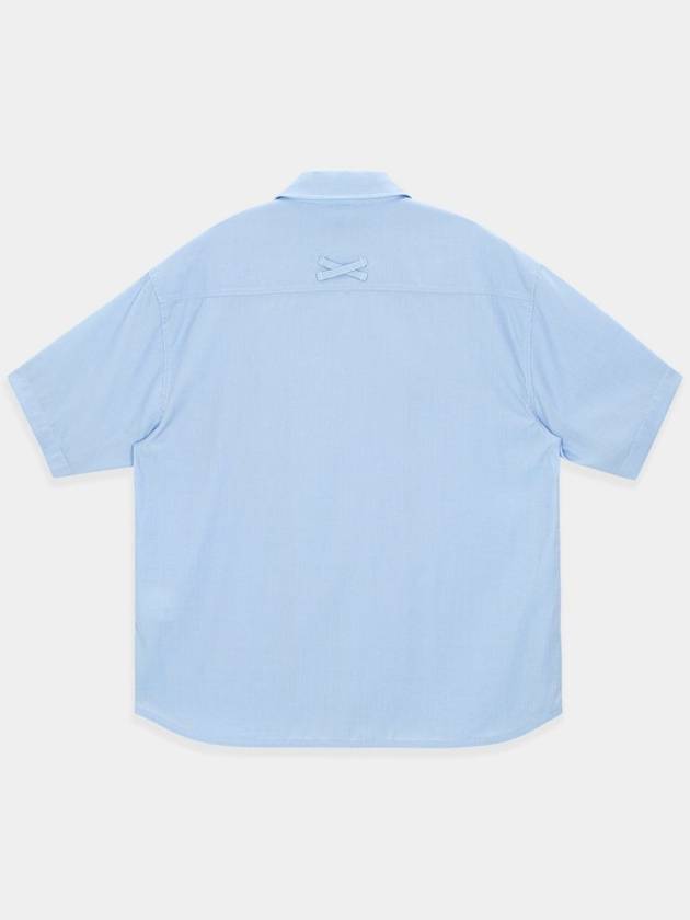 Convertible Collar Stripe ShirtSky Blue - KINETO - BALAAN 4