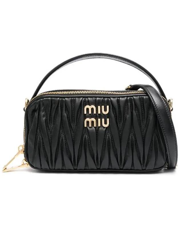 Matelasse Nappa Leather Shoulder Bag Black - MIU MIU - BALAAN 3