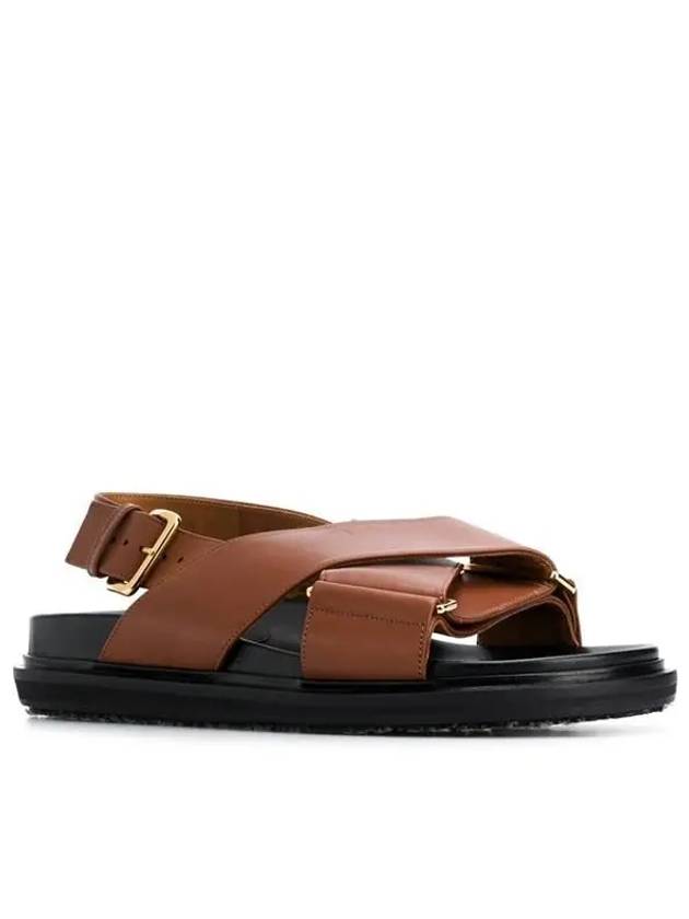 Fussbett Leather Sandals Brown - MARNI - BALAAN 3