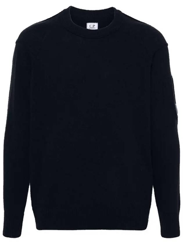 Lambswool GRS Crew Neck Knit Top Navy - CP COMPANY - BALAAN 3