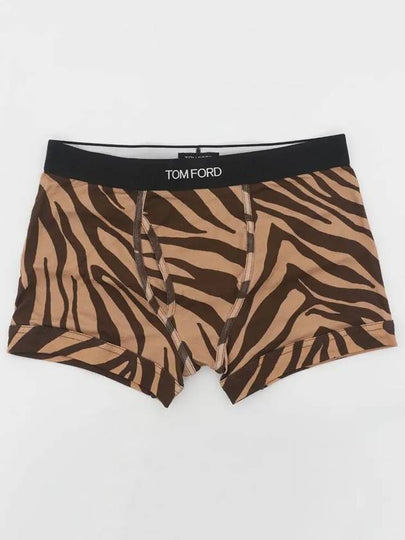 Logo Waistband Zebra Pirint Boxer Briefs Brown - TOM FORD - BALAAN 2