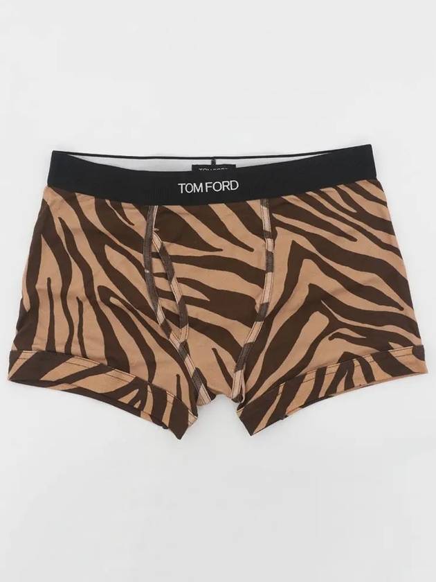 Logo Waistband Zebra Pirint Boxer Briefs Brown - TOM FORD - BALAAN 3