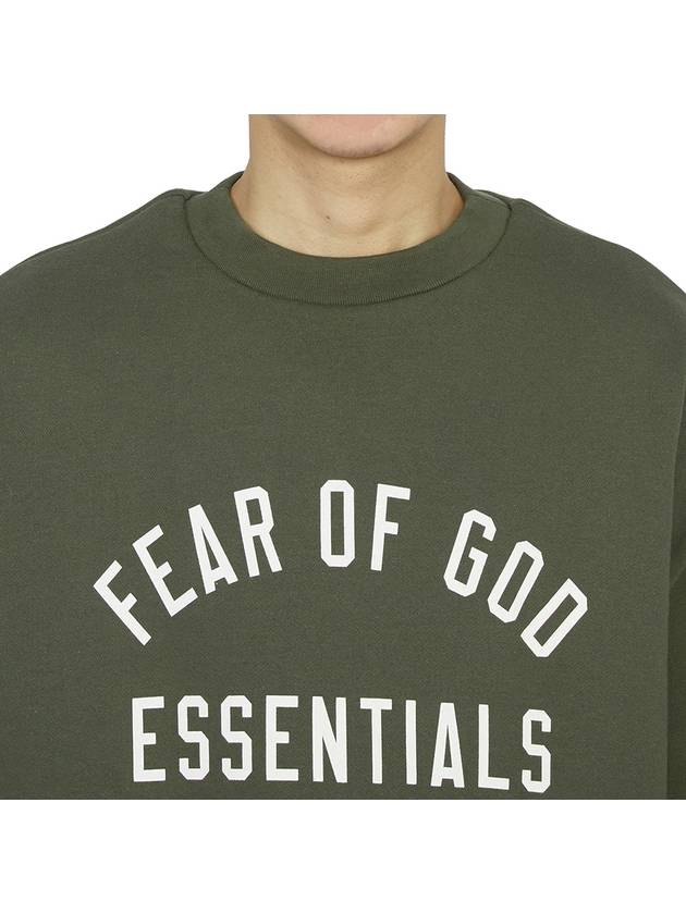 Essentials Fleece Crew Neck Sweatshirt Military - FEAR OF GOD - BALAAN 6