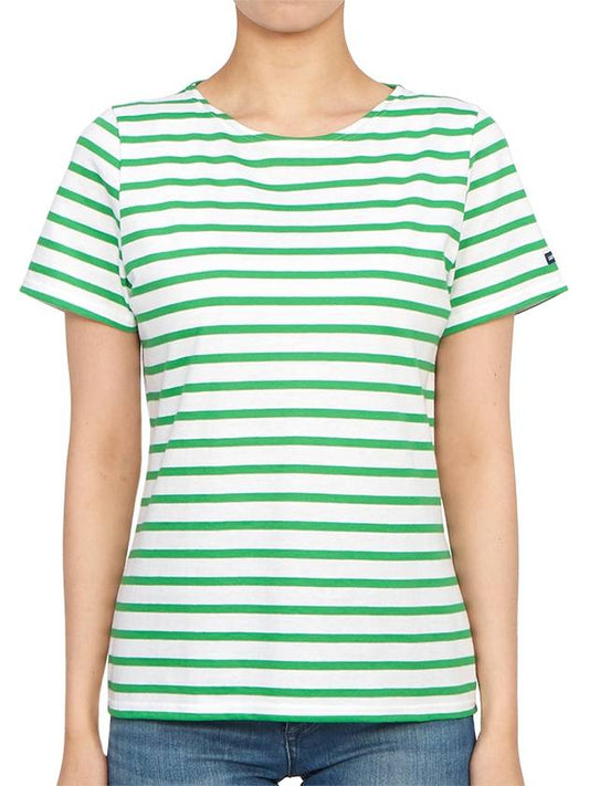 Etrille Striped Short Sleeve T-Shirt White Green - SAINT JAMES - BALAAN 2