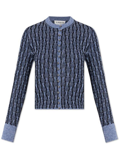 Lanvin Cardigan With Lurex Thread, Women's, Blue - LANVIN - BALAAN 1