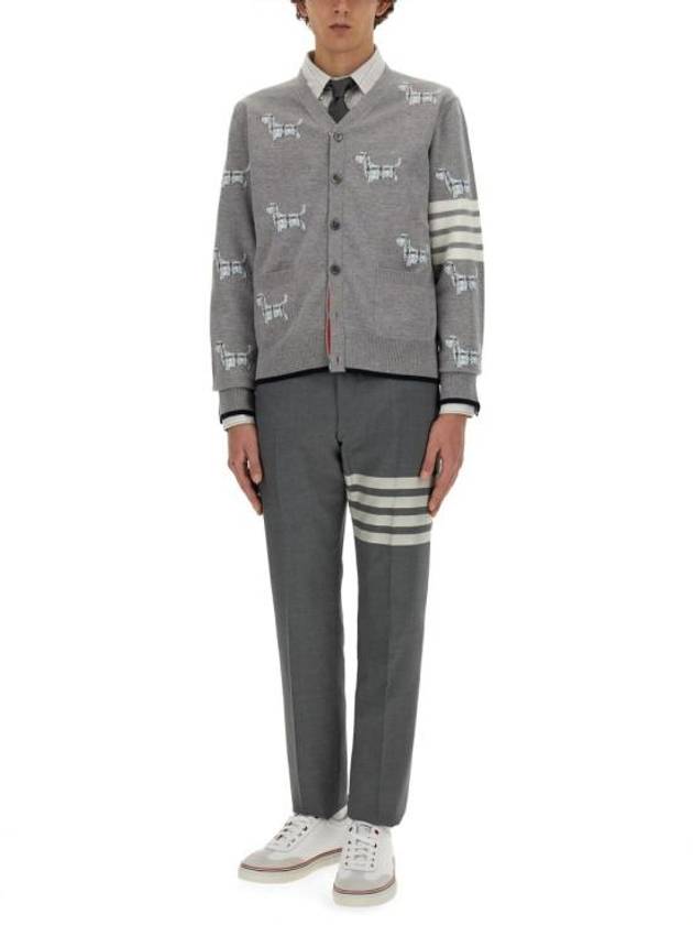 Hector Motif 4 Bar Cardigan Grey - THOM BROWNE - BALAAN 3