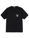 Surf SKHAITE Skull Short Sleeve T-Shirt Black - STUSSY - BALAAN.