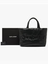 Logo Nappa Lambskin Tote Bag Black - SAINT LAURENT - BALAAN 4