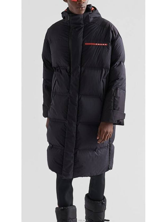 Logo Light Re-Nylon Down Padded Jacket Black - PRADA - BALAAN 2