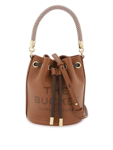 Women's Logo Micro Leather Bucket Bag Brown - MARC JACOBS - BALAAN 1