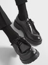 Diapason Opaque Lace-Up Brushed Leather Derby Black - PRADA - BALAAN 6