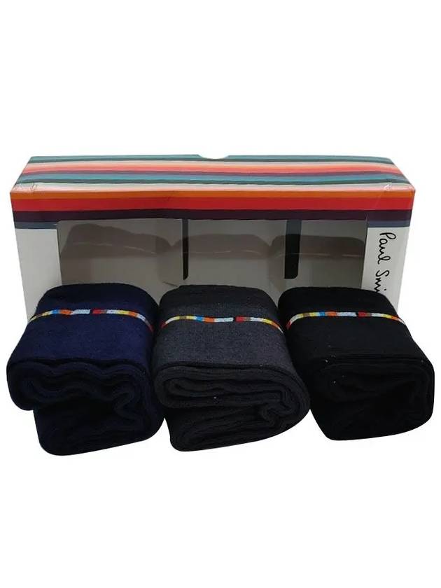 Signature Stripe Long Socks Black 3 Packs - PAUL SMITH - BALAAN 3