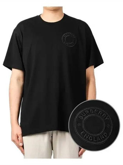 Men's Graphic Logo Oversized Short Sleeve T-Shirt Black - BURBERRY - BALAAN 2