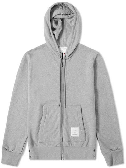 Center Back Stripe Cotton Zip Up Hoodie Light Grey - THOM BROWNE - BALAAN 2