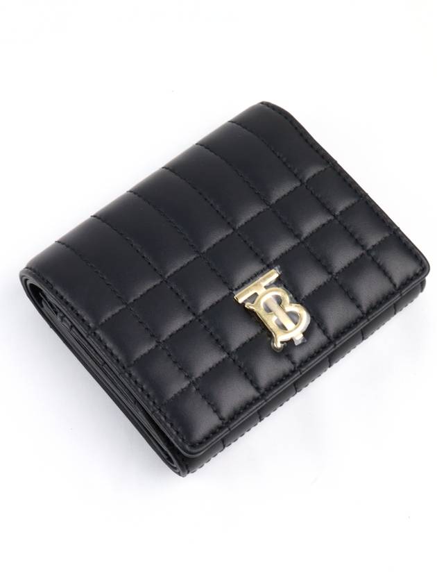 Lola Small Quilted Leather Folding Wallet Black Light Gold - BURBERRY - BALAAN 4