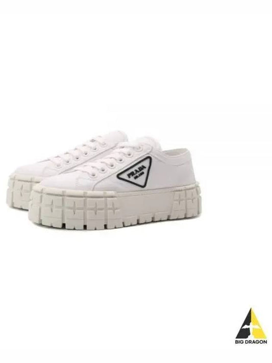 Double Wheel Re-Nylon Gabardine Low-Top Sneakers White - PRADA - BALAAN 2