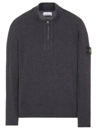 Wappen Patch Lambswool Half-Zip Knit Top Grey - STONE ISLAND - BALAAN 2