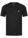 Zebra Logo Crew Neck Cotton Short Sleeve T-Shirt Black - PAUL SMITH - BALAAN 3