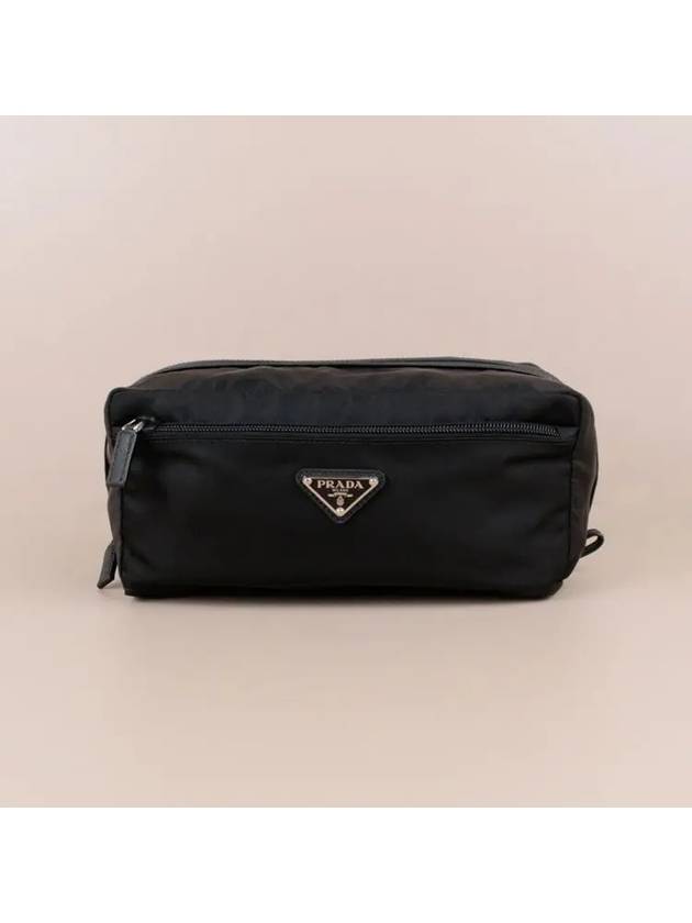 Pocono triangle logo travel pouch black 2NA029 ZMY F0002 - PRADA - BALAAN 1