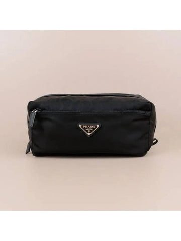 Pocono triangle logo travel pouch black 2NA029 ZMY F0002 - PRADA - BALAAN 1