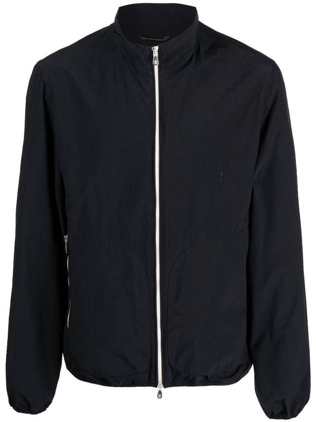 High Neck Track Zip-Up Jacket Navy - BRUNELLO CUCINELLI - BALAAN 1