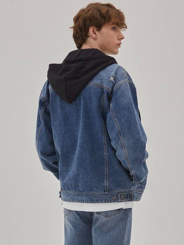 denim hooded trucker jacketHood detachable - CORK - BALAAN 4