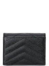 Monogram Caviar Leather Flap Card Wallet Black - SAINT LAURENT - BALAAN 4