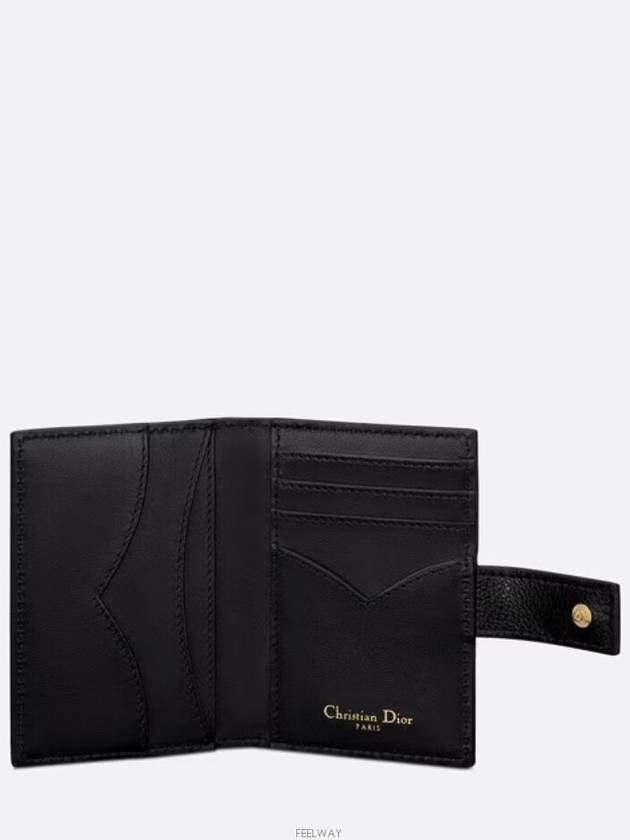 CARO Vertical Card Wallet Black Supple Cannage Calfskin - DIOR - BALAAN 3