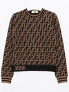 FF Logo Knit Top Brown - FENDI - BALAAN 2