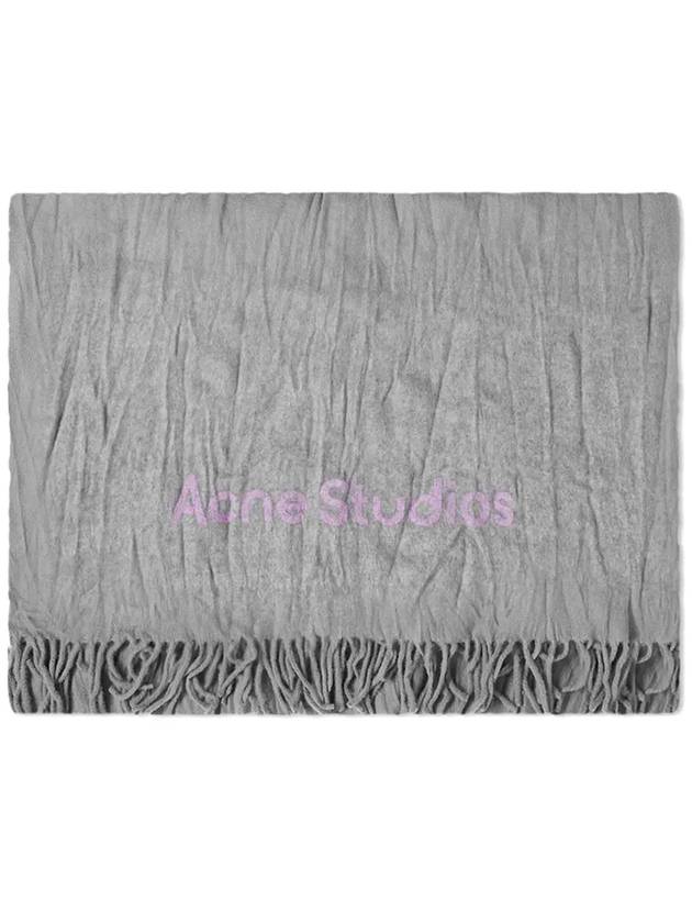 Crinkle Wool Scarf Grey - ACNE STUDIOS - BALAAN 4